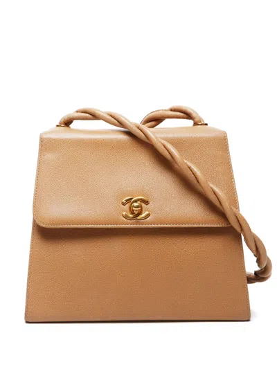 Pre-owned Chanel 1994-2001 Twisted-strap Shoulder Bag In Neutrals