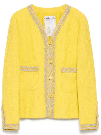Pre-owned Chanel 1994 Button Fastening Jacket In Yellow