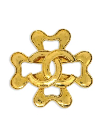Pre-owned Chanel 1994 Cc Brooch In Gold