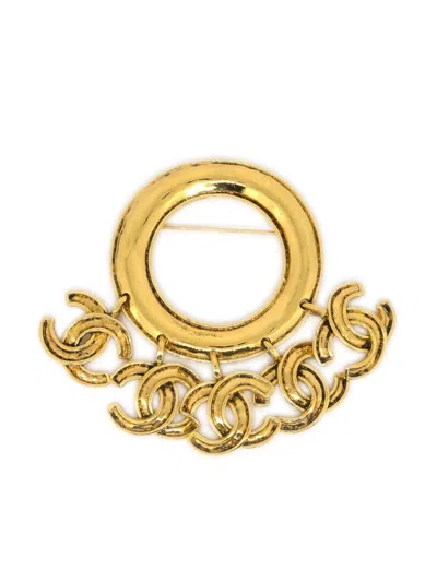 Pre-owned Chanel 1994 Cc Brooch In Gold