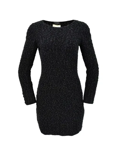 Pre-owned Chanel 1994 Cc Button-cuff Mini Dress In Black