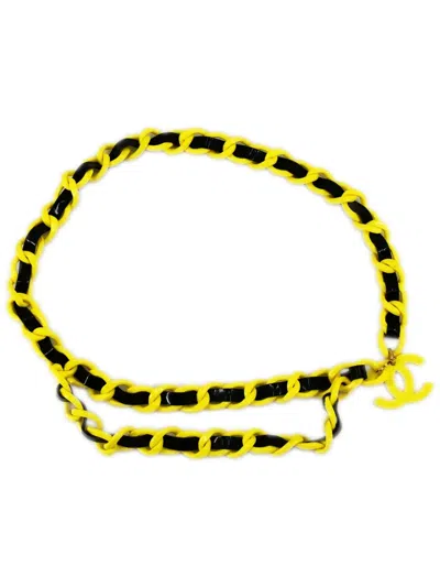 Pre-owned Chanel 1994 Cc Chain Belt In Black