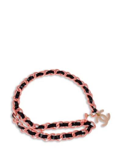 Pre-owned Chanel 1994 Cc Chain Belt In Pink