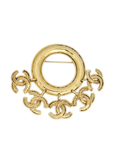 Pre-owned Chanel 1994 Cc Charms Brooch In Gold