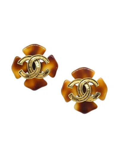 Pre-owned Chanel 1994 Cc Clip-on Earrings In 金色