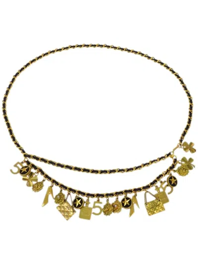 Pre-owned Chanel 1994 Cc Icon Chain Belt In Gold
