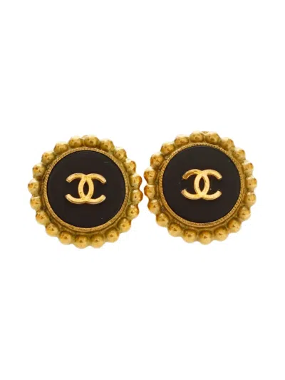 Pre-owned Chanel 1994 Cc-mark Clip-on Earrings In Gold