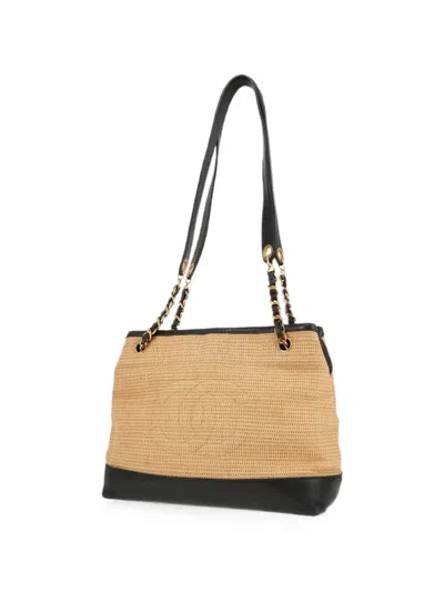 Pre-owned Chanel 1994 Cc Shopping Shoulder Bag In Neutrals