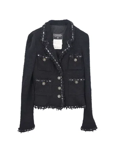 Pre-owned Chanel 1994 Cc-buttons Long-sleeve Jacket In Black