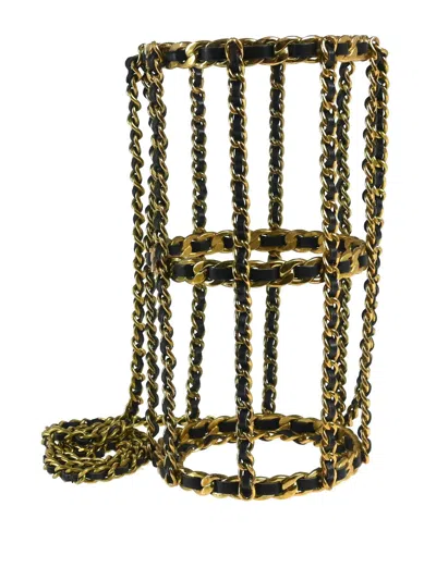 Pre-owned Chanel 1994 Chain Link Bottle Holder In 金色