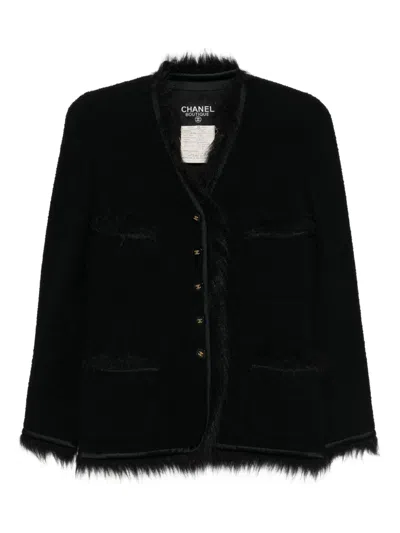 Pre-owned Chanel 1994 Collarless Jacket In Black