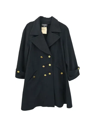 Pre-owned Chanel 1994 Double-breasted Coat In Black