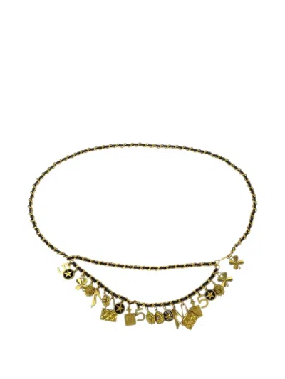 Pre-owned Chanel 1994 Icon Chain Belt In Gold