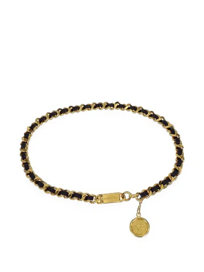 Pre-owned Chanel 1994 Medallion Chain Belt In 黑色