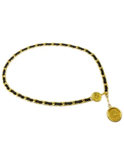 Pre-owned Chanel 1994 Medallion Chain Belt In Gold