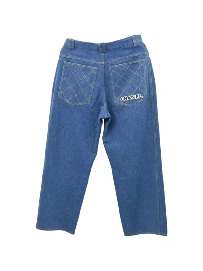 Pre-owned Chanel 1994 Quilted-pocket Jeans In Blue