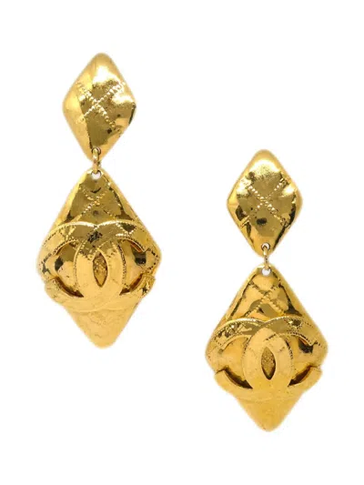 Pre-owned Chanel 1994 Rhombus-shape Clip-on Earrings