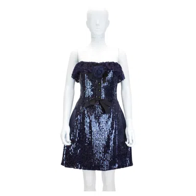 Pre-owned Chanel 1994 Sequin Mini Dress In Black