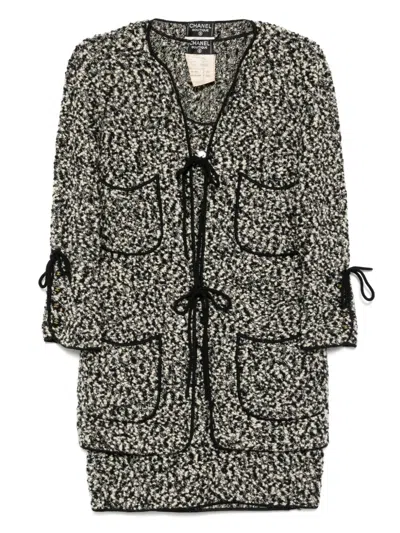 Pre-owned Chanel 1994 Setup Suit Jacket Dress In Black