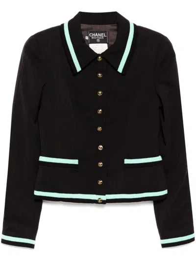 Pre-owned Chanel 1994 Single Breasted Jacket In Black