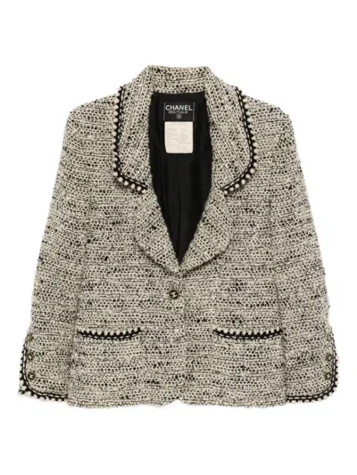 Pre-owned Chanel 1994 Single Breasted Jacket In Neutral