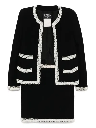 Pre-owned Chanel 1994 Skirt Suit In Black