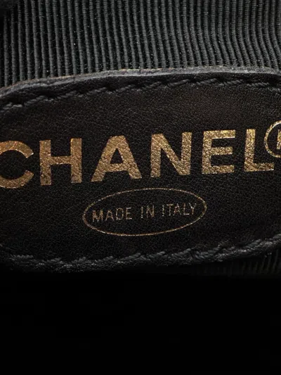 Pre-owned Chanel 1994-1996 Caviar Triple Cc Backpack In Black