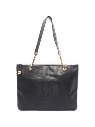 Chanel 1994-1996 Cc Coco Mark Tote Bag In Animal Print
