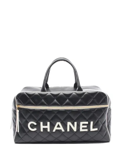 Pre-owned Chanel 1994-1996 Diamond-quilted Tote Bag In Black