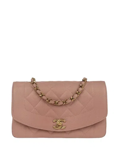 Pre-owned Chanel 1994-1996 Diana Caviar-leather Shoulder Bag In Pink