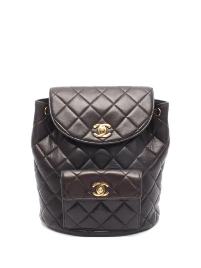 Pre-owned Chanel 1994-1996 Interlocking Cc Backpack In Brown