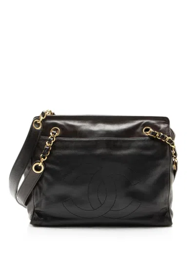 Pre-owned Chanel 1994-1996 Interlocking Cc Tote Bag In Brown