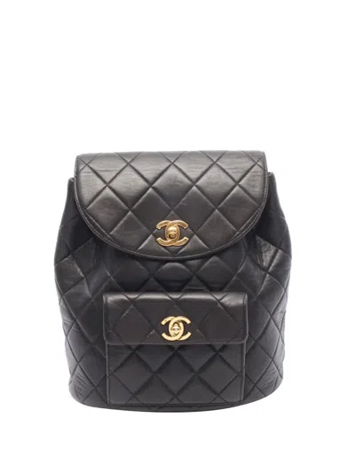 Pre-owned Chanel 1994-1996 Medium Duma Backpack In Black