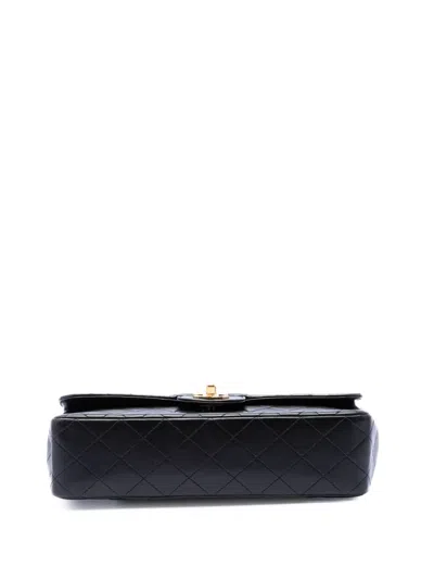 Pre-owned Chanel 1994-1996 Medium Lambskin Kelly Parent Top Handle Bag Handbag In Black