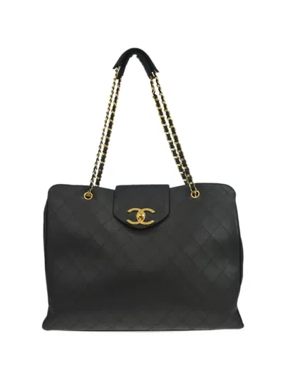 Pre-owned Chanel 1994-1996 Supermodel Tote Bag In Black