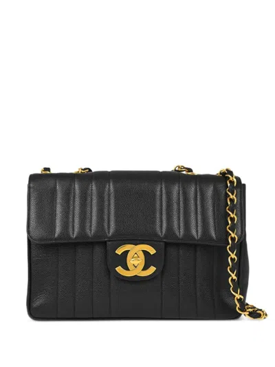 Pre-owned Chanel 1995 Mademoiselle Classic Flap Shoulder Bag In ブラック