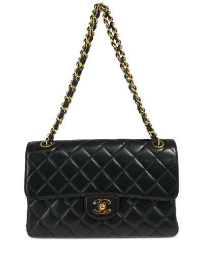 Pre-owned Chanel 1995 Both Side Classic Flap Shoulder Bag In Black