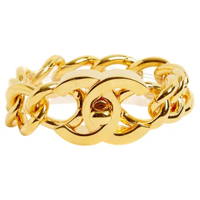 Pre-owned Chanel 1995 Bracelet Taille M L Maxi Cc Turnlock Golden Chain Bracelet Size M L In Multi