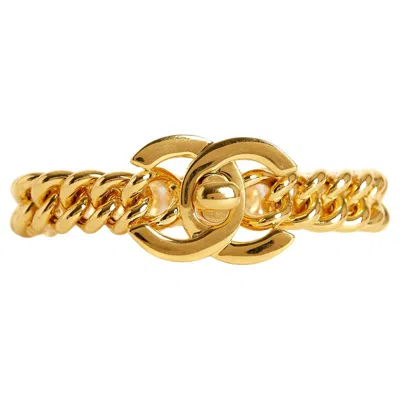 Pre-owned Chanel 1995 Bracelet Taille M L Maxi Cc Turnlock Golden Chain Bracelet Size M L In Multi