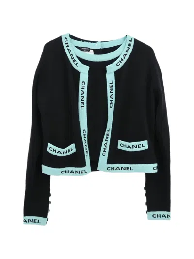 Pre-owned Chanel 1995 Button-embellishment Cardigan In Black