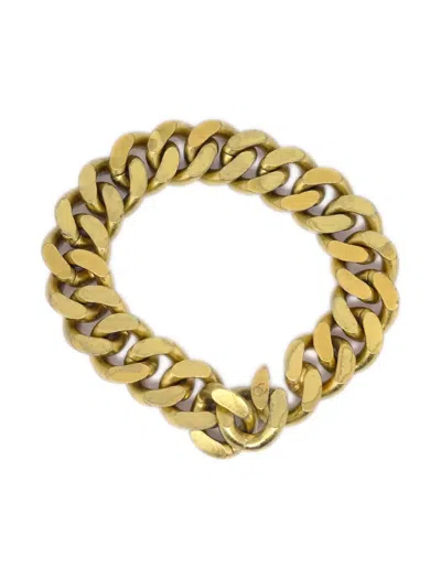 Pre-owned Chanel 1995 Cc-engraved Chain Bracelet In Gold