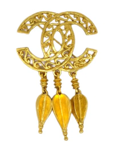 Pre-owned Chanel 1995 Cc Fringe Brooch