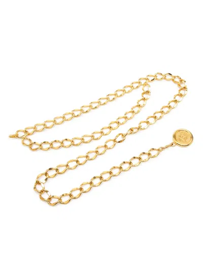 Pre-owned Chanel 1995 Cc Gold Plated 31 Rue Cambon Medallion Chain Belt