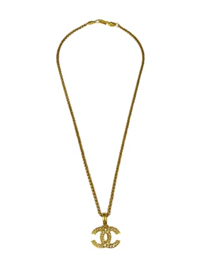 Pre-owned Chanel 1995 Cc Logo Pendant Necklace