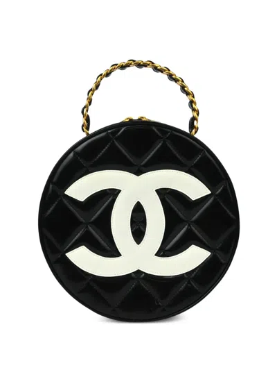 Pre-owned Chanel 1995 Cc Matelassé Tote Bag In Black
