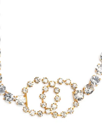 Pre-owned Chanel 1995 Cc Rhinestone-embellished Belt In Gold