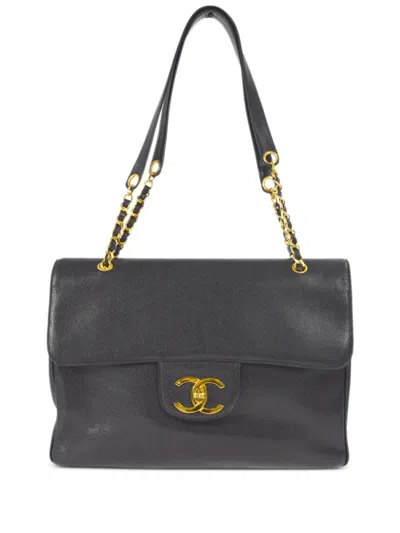 Pre-owned Chanel 1995 Cc Tote Bag In Black