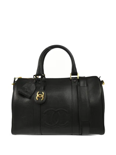 Pre-owned Chanel 1995 Cc Two-way Handbag In Black