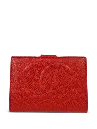 Pre-owned Chanel 1995 Cc Wallet In 红色