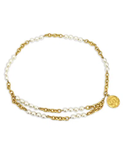 Pre-owned Chanel 1995 Chain Belt In Gold
